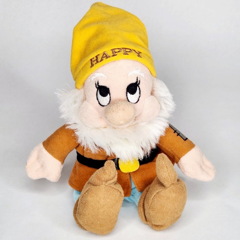 Vintage Snow White and The Seven Dwarfs Happy Plush Beanie Disney
